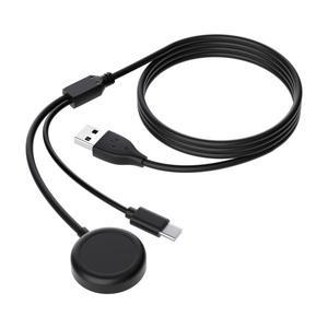 삼성 갤럭시 워치 울트라/8/7/6/6 클래식/5 프로 USB-C 스마트워치 및 휴대폰 충전기용 USB 2-in-1 교체 충