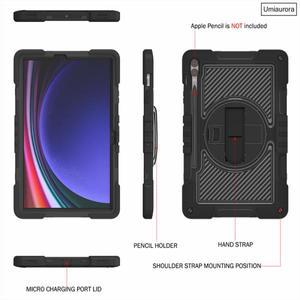삼성 탭 S10 FE SM-X520 S7+ S8+ S9 Plus 12.4인치 SM-X820 X610 X620 충격 방지 실리콘 PC 아머 케이스 스