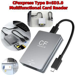 2in 1 CFexpress Type B SD 카드 리더기 어댑터 USB 3.2 10Gbps 듀얼 슬롯 지원 SLR용 Android/Windows/Mac