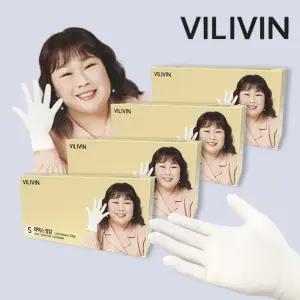 빌리빈 김민경 라텍스장갑 화이트 S 400매 (100매 x 4개)