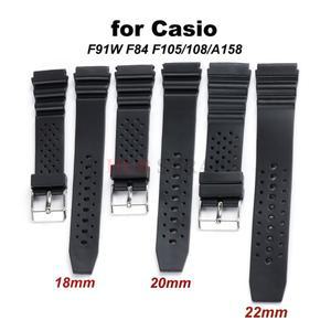 카시오 호환 시계줄 스트랩용 18 20 22mm 시계 스트랩 F91W F84 F105/108/A158 전자 손목시계 밴드 스포츠