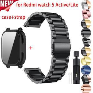 TPU 케이스 + Redmi Watch 5 용 고급 금속 스트랩 Xiaomi Lite Watchband 활성 스테인레스 스틸 밴드 소프