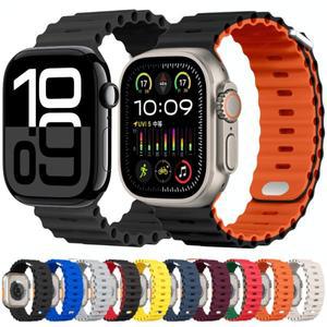 Apple Watch Ultra 3 밴드 용 오션 실리콘 스트랩 49mm 10 9 8 7 팔찌 6 5 4 SE 벨트