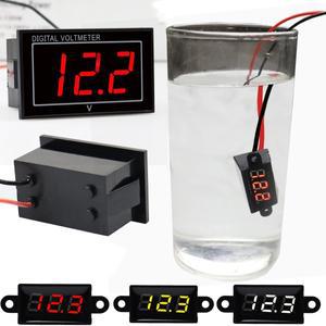 방수 디지털 LED 전압계 자동차 오토바이용 DC 3-30V DC 5-130V 표시기 전압계 12V 24V 36V 48V 72V 120V