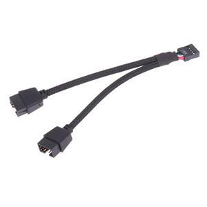 1PC 15cm 컴퓨터 메인보드 USB 연장 케이블 9핀 1암 2수 Y 스플리터 오디오 HD