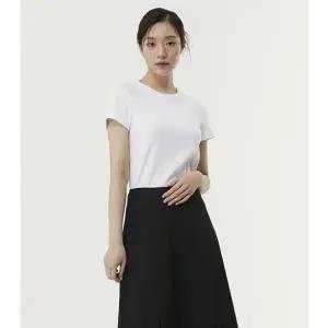 플라스틱아일랜드 BEIGE슬림 골지 반팔 티셔츠 PR7CH303 498316