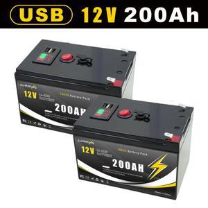 12V 200Ah 리튬인산철(LiFePO4) 딥 사이클 배터리 4000회 이상 충전 가능 태양광 발전용 소형 UPS 조명