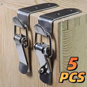 1/5PCS 90도 오리 입 버클 후크 스테인레스 스틸 자물쇠 나무 상자 캐비닛 도어 잠금 수하물 래치 클립