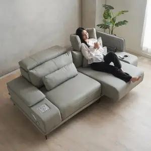 알토 3인 전동 슬라이딩 확장형 모션쇼파 고급형 천연면피 소가죽 소파