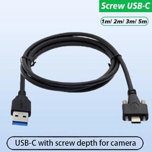 나사 B-C 데이터 케이블 C타입 잠금 산업용 카메라 VR 링크 RealSense R200 SR300 D415 D435 5Gbps 고속 변