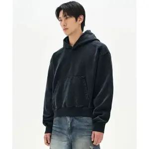 소버먼트 SOVERMENT 980G 크롭 피그먼트 후드-워시드 블랙-