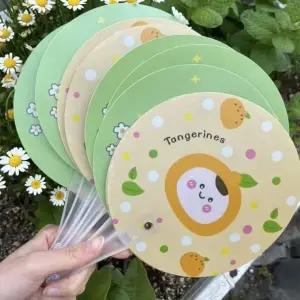 캐릭터 과일부채 캐주얼 부채 휴대용손잡이 필수템 여 (WFIWH9Z)