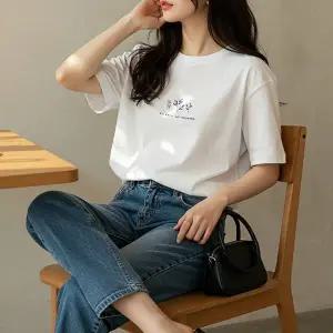 여자 반팔티 기본 이너티 여름 데일리 프린팅 티셔츠 4컬러