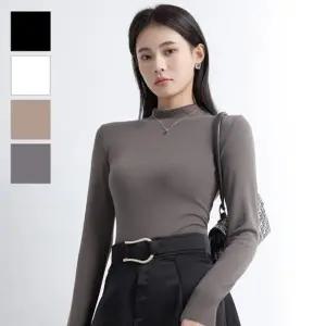 반목 긴팔 티셔츠 부드러운 모달 롱 이너 폴라티 4컬러