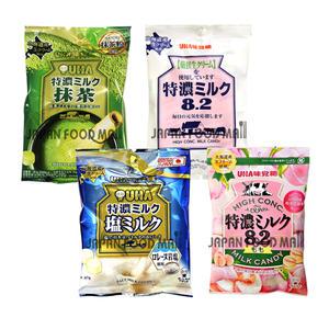 UHA 미카쿠토 토쿠노 농축캔디 모음 [밀크 말차 모모 시오 딸기] / 일본 우유 녹차 복숭아 피치 스트로베리
