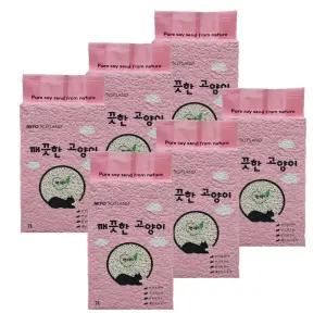 깨끗한고양이 편백두부모래 가는입자 7L 6개 국내산 미요