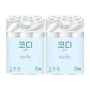 [코디] 순백 화장지 30Mx30롤 2팩