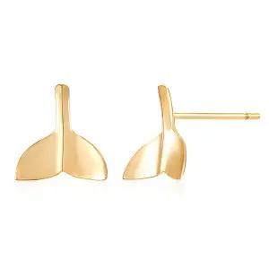 14K GOLD 돌고래 꼬리 이어링