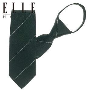 [엘르옴므][ELLE HOMME] 엘르옴므 실크 자동/지퍼 넥타이 - 모스 그린 7cm
