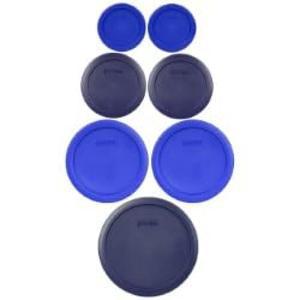 파이렉스 파이렉스Pyrex 7202PC 7200PC 7201PC 7402PC 다크 블루 7피스 플라스틱 보관 뚜껑 세트 미국 제조