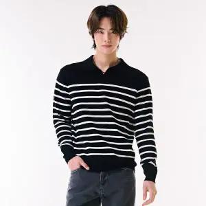 [하프클럽/체이스컬트]남성 스트라이프 카라 스웨터-DARK5213B03