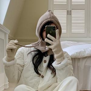 [다잇템]여자 골지 스웨터 탄력 후디 FW 버튼 모자