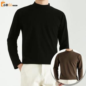 남자 반목 폴라티 이지 웨어 폴라 니트 반목티 모크넥 겨울 니트 티셔츠