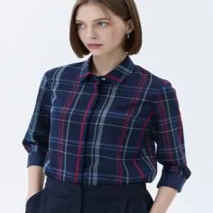 닥스 여성 24SS [클리어런스][스테디셀러]네이비 체크 긴팔셔츠 WKSH4BE21N3