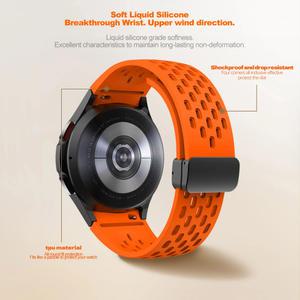 갤럭시 워치용 실리콘 스트랩, 마그네틱 버클 밴드 6 클래식, 갭 없는 팔찌, 7, 6, 5, 4, 40mm, 44mm, 5 프로, 45mm, 43mm, 47mm