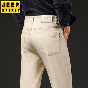 JEEP 남자 청바지 캐주얼 느슨한 스트레이트 데님팬츠