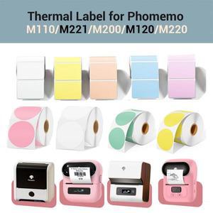 phomemo M110 라벨 프린터 접착 종이 인쇄용 스티커 용지 원형 정사각형 다목적 열