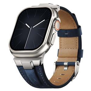 Apple Watch 울트라 밴드 49mm 46mm 45mm 44mm 42mm에 호환되는 Suitisbest 가죽 밴드, 여성용 순정 견고 내구성 메텔 커넥터 교체 스트랩 iWatch Ultra 10 9 8 7 6 5 4 3 SE