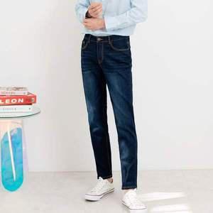남자데님진 남자 스판 슬림 일자 진청 빅사이즈 청바지 (3XL-5XL)