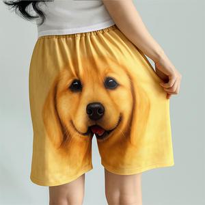 디아브 남녀공용 궁둥 강아지 리트리버 반바지 홈웨어 파자마 잠옷바지 커플 수면 웃긴 쓸데없는 선물