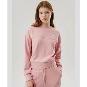 [르꼬끄](강남점)[이월][50% OFF] 여성 더블텐션 루즈핏 크롭 맨투맨 PNK / QP322OFS71