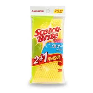 3M 스카치 그물 망사 수세미 2+1/망사수세미/주방수세미/그물망사수세미/그물망수세미/그물수세미/다목적수