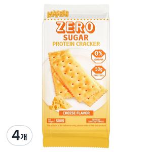 매그리 제로 대량과자간식 슈가 프로틴 크래커 치즈맛 500g 4개