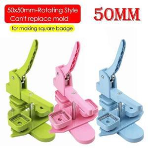 50mm 사각형 배지 버튼 메이커 수동 프레스 배지 기계 DIY 만들기 자석 냉장고 배지/버튼 핀 아트 크래프트