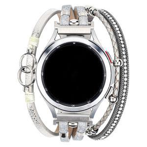 갤럭시 시계 밴드 20MM 여성용 BOHO 22MM 다층 팔찌 수제 가죽 44MM 40MM 페르시