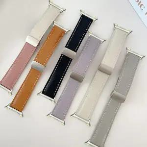 [수나르]갤럭시워치8 8클래식 40mm 44mm 46mm 호환 베이직 마그네틱 D버클 가죽 스트랩 밴드 시계줄