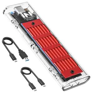 인네트워크 M.2 NVMe SSD지원 USB3.1 레드 방열판 외장 케이스 최대 8TB 인식 IN-SM2TRD