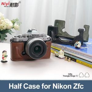 니콘 Zfc 카메라용 하프 케이스 어깨 목 핸드 버팔로 오픈 1/4 나사 가죽
