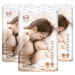 [3겹티슈] 클리어 화장지30m x 30롤 x 3팩