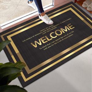 금색 웰컴 WELCOME 매트 또는 레드 가로형 호텔 PVC 거실