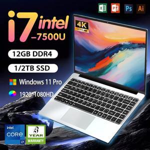 14.1인치 노트북 윈도우 11 인텔 호환 코어 i7 7500U/아톰 x7 A3950 오피스 학습용 PC 12GB 램 1TB/2TB SSD