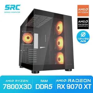 서린컴퓨터 AMD 7800X3D_RX9070 XT 16GB_RAM 32GB_쿠거 FV150 RGB 블랙 조립PC