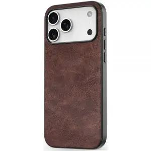 SALAWAT for iPhone 17 Pro Case Slim PU Leather Vintage Shockproof Phone Cover Lightweight Premium So