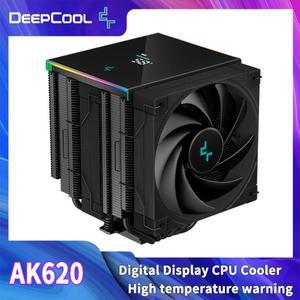 DeepCool AK620 CPU 쿨러디지털 디스플레이 포함 6 히트 파이프 LGA 2066 2011 1700 1200 115X AM5 AM4용