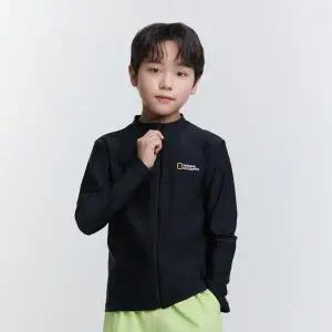 [내셔널지오그래픽키즈]K252URG610 스몰로고 래쉬가드 집업 CARBONBLACK