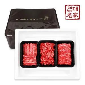 [현대名家] 경주천년한우 1+등급 명품혼합세트 4호(갈비살500g+국거리500g+불고기500g-총1.5kg/냉장)